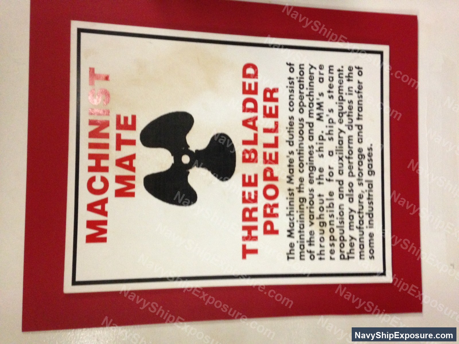 Machinist Mate Three propeller instructional manual